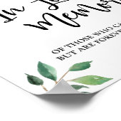 In Love Memory Greenery Kalligraphie-Zeichen Hochz Poster (Ecke)