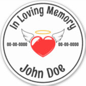 In Love Memory Heart Custom-Cut Vinyl Sticker (Vorderseite)