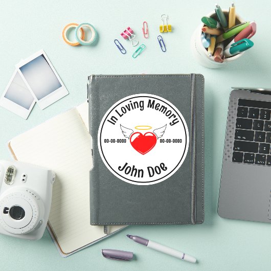 In Love Memory Heart Custom-Cut Vinyl Sticker (iPad Hülle)