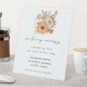 In Love Memory Herbst Florals Namen Hochzeit Sockelschild (In Situ)