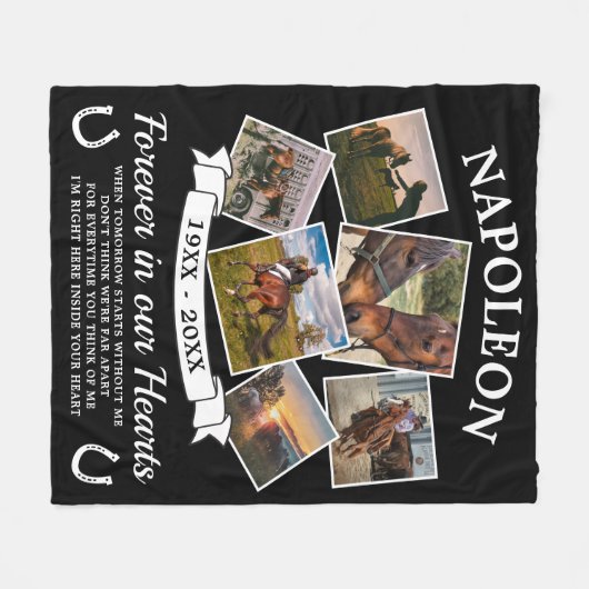 In Love Memory Horse Fleecedecke (Vorderseite (Horizontal))