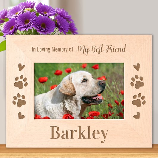 In Love Memory - Hund Best Friend Pet Memorial Geätzte Rahmen