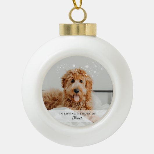 In Love Memory Hund Foto Keramik Ornament (Vorderseite)