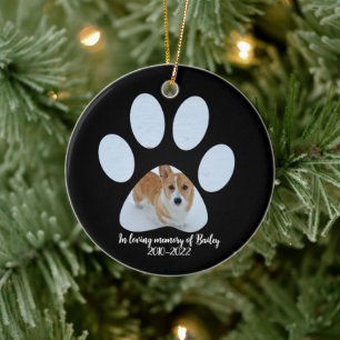 In Love Memory Hund Foto Pet Halten Weihnachten Keramik Ornament