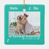 In Love Memory Hund Foto Pet Memorial Keramikornament (Rückseite)