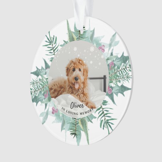 In Love Memory Hund Pet Foto Weihnachten Ornament (Vorderseite)