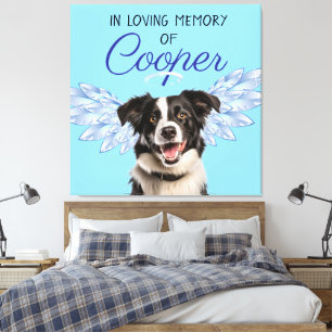 In Love Memory Hund Tribute with Halo and Wings Leinwanddruck