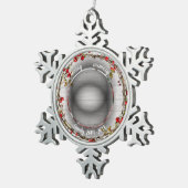 In Love Memory - Hunde-Foto-Gedächtniskränze Schneeflocken Zinn-Ornament (Rechts)