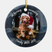 In Love Memory | Hunde Foto Haustiere Memorial Abs Keramik Ornament (Vorne)
