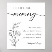 In Love Memory Kalligrafie Hochzeitssymbol Poster (Vorne)
