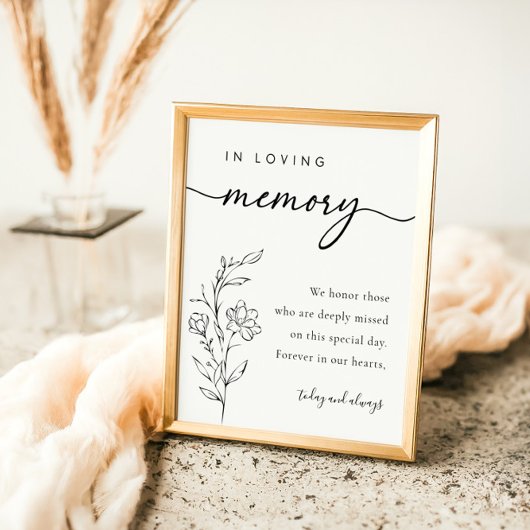 In Love Memory Kalligrafie Hochzeitssymbol Poster