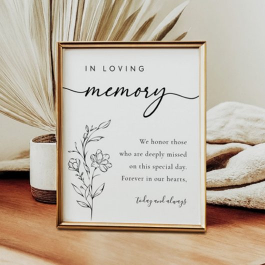 In Love Memory Kalligrafie Hochzeitssymbol Poster