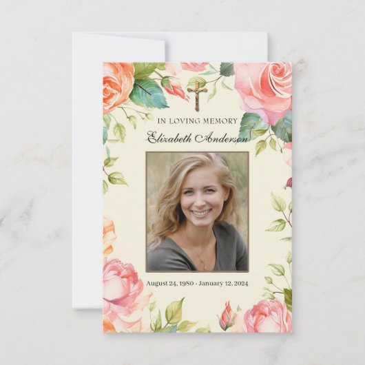 In Love Memory katholische Beerdigungskarte Ankündigung (Vorderseite)