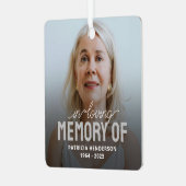 In Love Memory Keepake Foto Weihnachten Ornament Aus Metall (Vorderseite links)