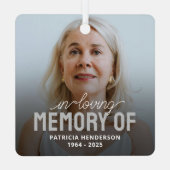 In Love Memory Keepake Foto Weihnachten Ornament Aus Metall (Rückseite)