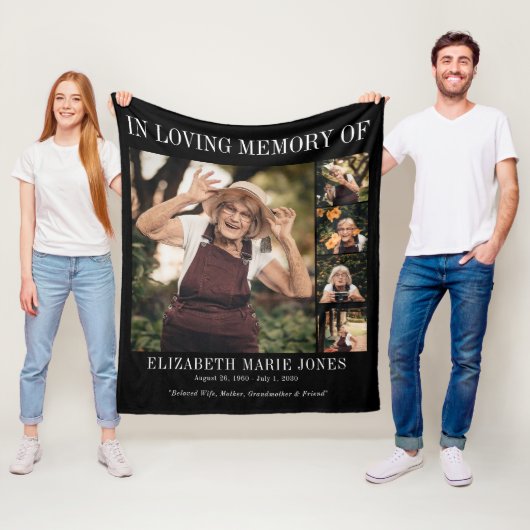 In Love Memory Keepake Tribute Foto Memorial Fleecedecke (Beispiel)