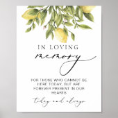 In Love Memory Lemon mediterrane Hochzeit Zeichen Poster (Vorne)