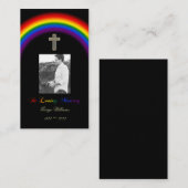 In Love Memory LGBT Pride Rainbow Cross Foto Visitenkarte (Vorne/Hinten)