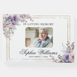 In Love Memory Lila & Blush Pink Rose Beerdigung Gästebuch