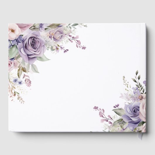 In Love Memory Lila & Blush Pink Rose Beerdigung Gästebuch (Rückseite)