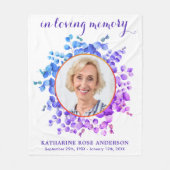 In Love Memory Lila Eukalyptus Foto Memorial Fleecedecke (Vorderseite)