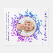 In Love Memory Lila Eukalyptus Foto Memorial Fleecedecke (Vorderseite (Horizontal))