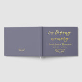 In Love Memory Lila & Gold Book of Condolence Gästebuch (Voll)