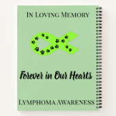 In Love Memory Line Green Awareness Tribute Notizblock (Rückseite)