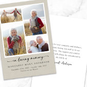 In Love Memory Linen Fotos Beerdigung Beileid Dankeskarte