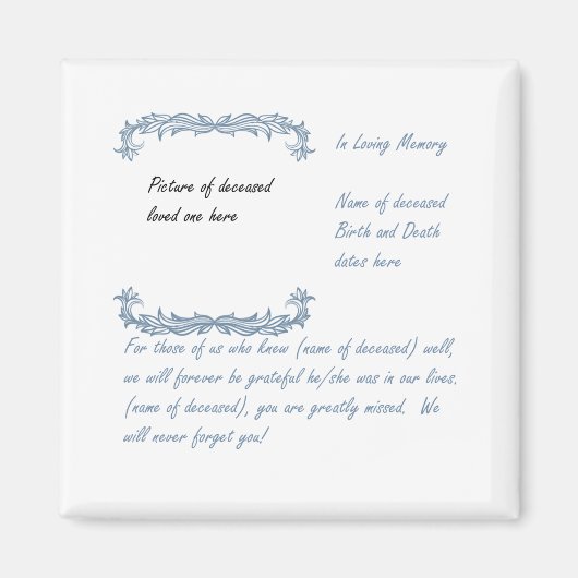 In Love Memory Magnet (Vorne)