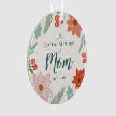 In Love Memory Mama Holiday Floral Cream Foto Ornament (Vorderseite)