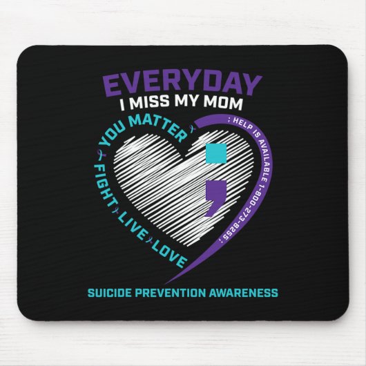 In Love Memory Mama Suizid Awareness Prevention Mousepad (Vorne)