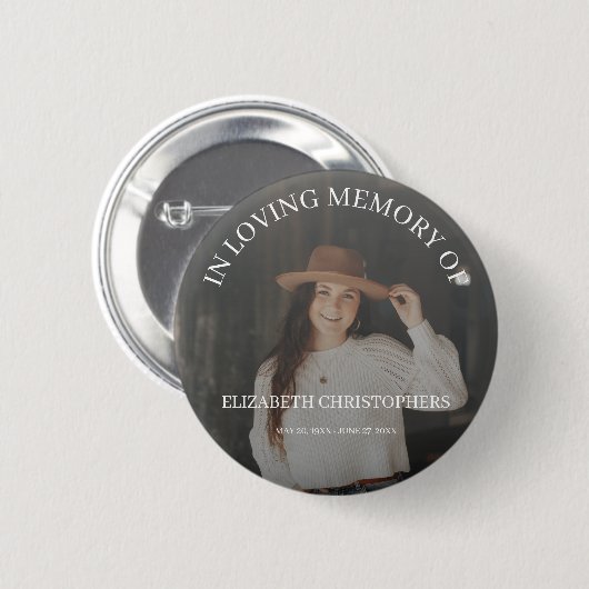 In Love Memory, maßgeschneiderte Foto-Beerdigung G Button (Vorne & Hinten)
