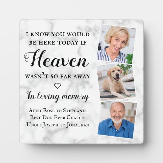 In Love Memory Memorial 3 Foto Wedding Sign Fotoplatte (Vorderseite)