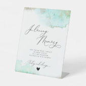 In Love Memory Memorial Beach Aquamarine Goldhochz Sockelschild (Vorderseite)