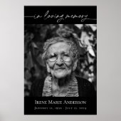 In Love Memory Memorial Beerdigung Foto Tribut Poster (Vorne)
