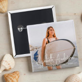 In Love Memory Memorial Beerdigung Modernes Foto Button