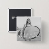 In Love Memory Memorial Beerdigung Modernes Foto Button (Vorne & Hinten)
