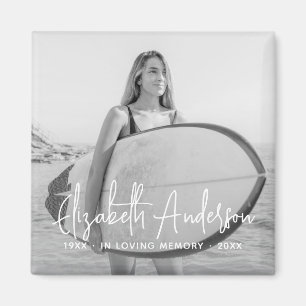In Love Memory Memorial Beerdigung Modernes Foto Magnet