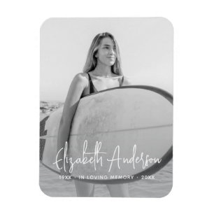 In Love Memory Memorial Beerdigung Modernes Foto Magnet