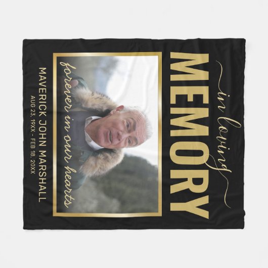 In Love Memory Memorial Bild Fleece Blanket (Vorderseite (Horizontal))