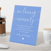 In Love Memory Memorial Cornflower Blue Hochzeit Sockelschild (In SItu)