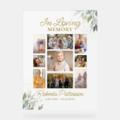 In Love Memory Memorial Foto Collage Custom Acrylschild (Vorderseite)