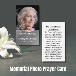 In Love Memory Memorial Foto Prayer Card Visitenkarte