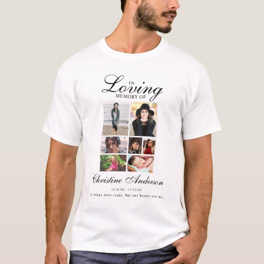 In Love Memory | Memorial für FotoCollage T-Shirt (Vorderseite)