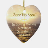 In Love Memory Memorial Heiliges Kreuz Keramik Ornament (Rechts)