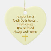 In Love Memory Memorial Heiliges Kreuz Keramik Ornament (Hinten)