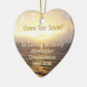 In Love Memory Memorial Heiliges Kreuz Keramik Ornament (Links)