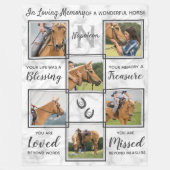 In Love Memory - Memorial Horse FotoCollage Fleecedecke (Vorderseite)
