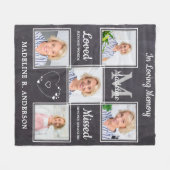 In Love Memory Memorial Keepake Foto Collage Fleecedecke (Vorderseite (Horizontal))